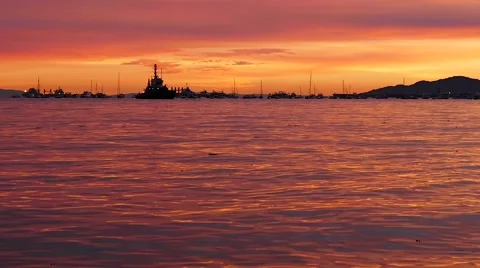 Hot Sunset Marina 動画素材 52972118