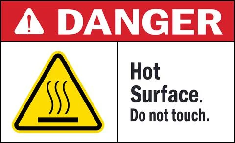 Hot surface do not touch danger sign. Stock Illustration