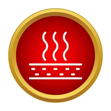 Hot surface icon showing rising heat waves Stock Illustration