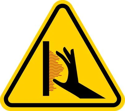 Hot Surface Warning Vertical Label On White Background Stock Illustration