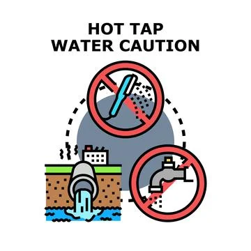 Hot tap water caution concept warning symbol Stock-Illustration