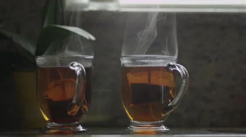 Hot Tea and Steam Stock Footage 37145413