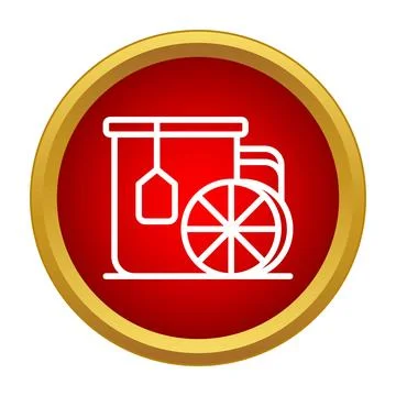 Hot tea beverage icon with lemon and tea bag Stock Illustration
