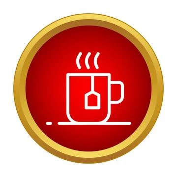 Hot tea brewing in a mug icon symbol Stock Illustration