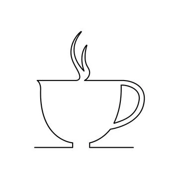 Hot tea coffee cup hand drawn line style icon vector Stock Illustration