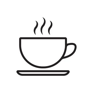 Hot Tea Coffee Cup Linear Icon Vector Stock Illustration
