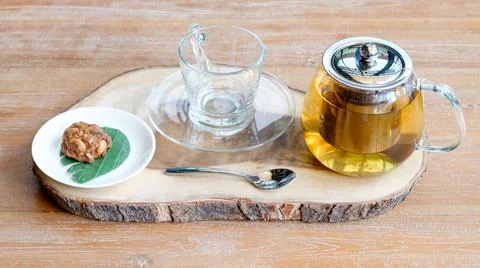 Hot tea with  cookie Stock Photos