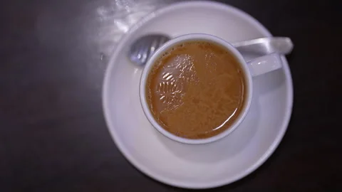Hot tea in a cup Видео 246997707