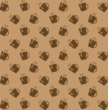 Hot tea cup Icon pattern background ,Vector illustration background. Stock Illustration