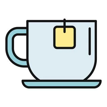 Hot tea cup with tea bag infusion Stock Illustration