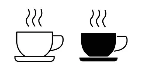 Hot tea icon in black and white. vector icon pack for websites Stock Illustration