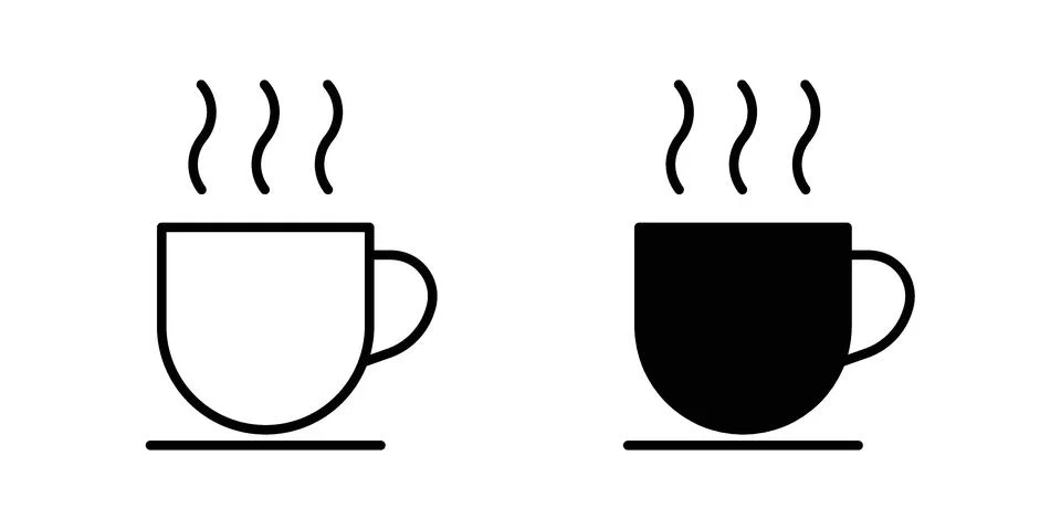 Hot tea icon illustration vector, icon set for apps Stock Illustration