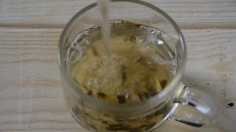 Hot Tea, Making Hot Tea on wood table. 스톡 동영상 76214694