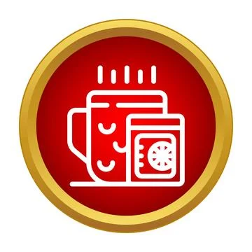 Hot tea mug with lemon packet icon Stock Illustration