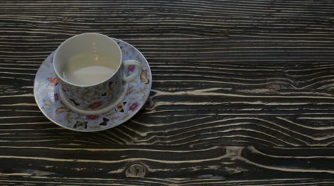 Hot tea with pancakes Stock Footage 63272836
