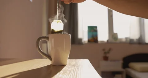 Hot Tea ready for drink Video stock 145878070