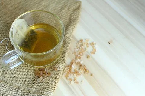 Hot tea with rock candy Stock Photos