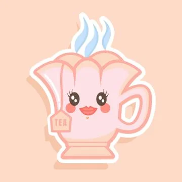 Hot Tea Simple Vector Illustration Stock Illustration