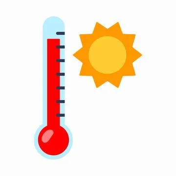 Hot temperature. Vector illustration in flat style isolated on white backgrou Stock Illustration