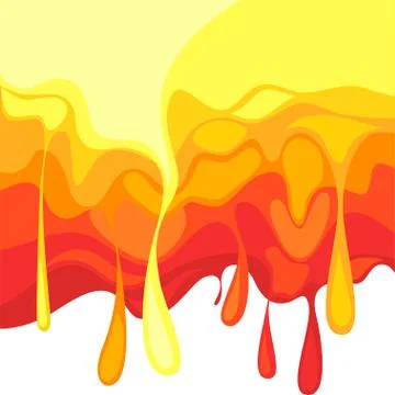 Hot template, falling hot drops, splash fluid Stock Illustration