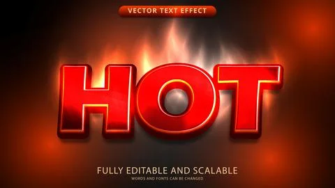 Hot text effect editable eps file Stock Illustration