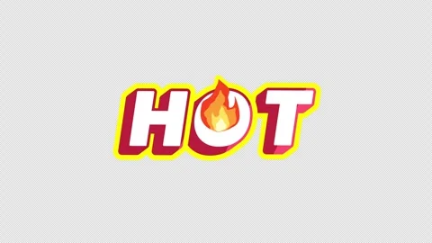 Hot Text Sticker with Flame Icon - Cartoon Style Animation Video stock 324279171