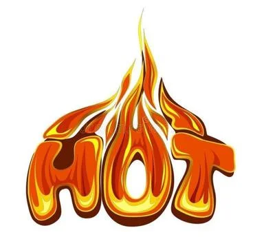 Hot Text Typography Logo with Burning Fire Flame Illustration Stock-Illustration