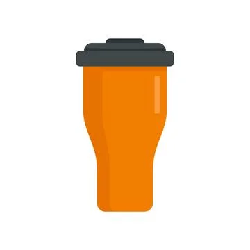 Hot thermo cup icon flat isolated Stock Illustration