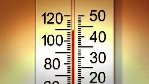 Hot Thermometer Rising into Sweltering Temperatures - Angle 3 Video stock 262116217