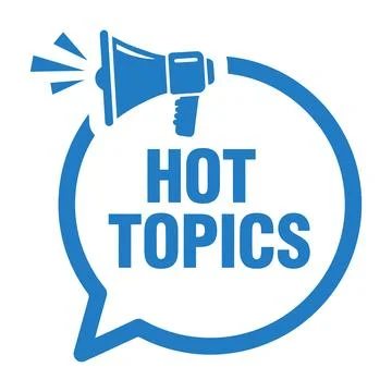 Hot Topics Speech Bubble Megaphone Vector Icon Stock Illustration