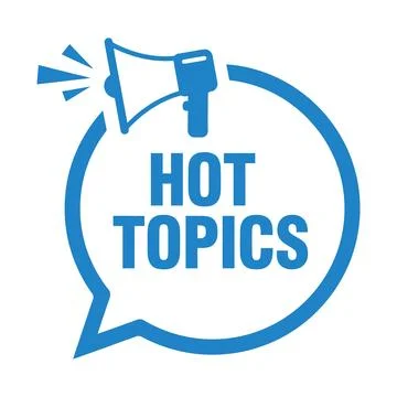 Hot Topics Speech Bubble Megaphone Vector Icon Stock Illustration