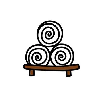 Hot towels doodle icon, vector color illustration Stock Illustration
