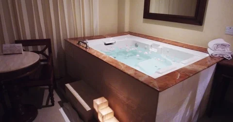 Hot tub. Bathing. Stock Footage 90362454