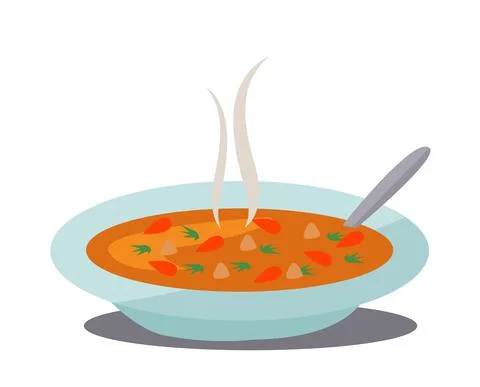 Hot vegetable soup vector illustration Stock Illustration