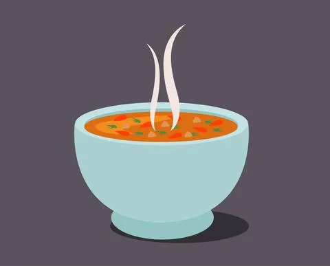 Hot vegetable soup vector illustration Illustrazione stock