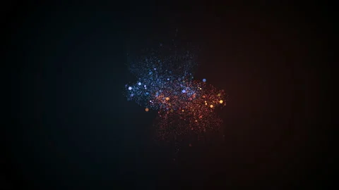 Hot vs cold energy. Solar flares and frozen particles facing and mixing over Stock Footage 132423962