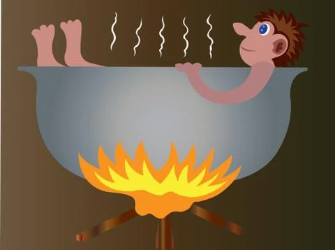 Hot water bath Stock Illustration