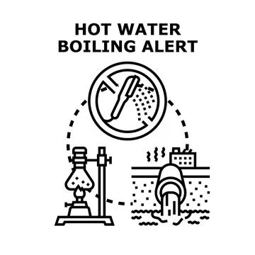 Hot water boiling alert concept vector illustration Stock Illustration