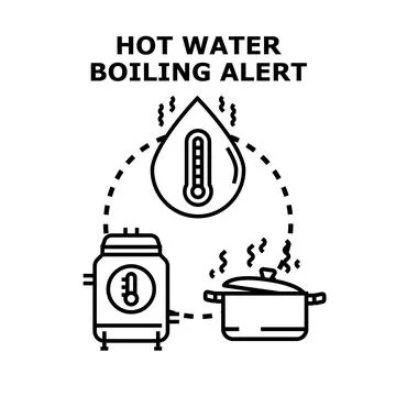 Hot water boiling alert concept illustration Stock Illustration