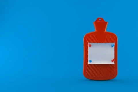Hot water bottle with note Stock Illustration
