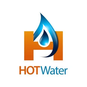 Hot water drop initial letter H logo concept design. Symbol graphic template  Stock Illustration