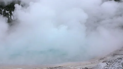 Hot water geyser in geothermal spring Stock Video Pond5