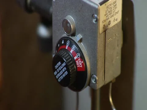 Hot Water Heater Dial Zoom Stock Footage