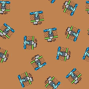 Hot water release into ocean vector seamless pattern Illustrazione stock