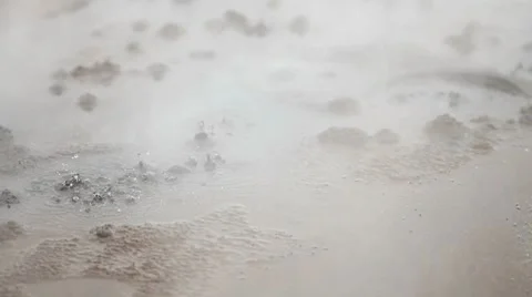 Hot Water & Steam from Volcanic Springs Stock Footage