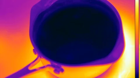 Hot water on a stove Stock Footage 89541791