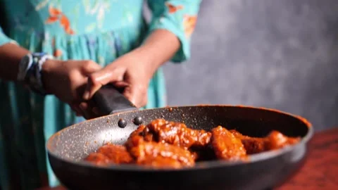 Hot Wings Tossing Stock Footage 135019221