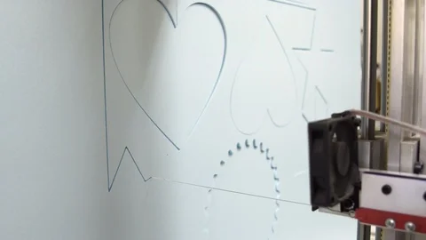 Hot wire CNC foam cutting machine making polystyrene shapes Stock Footage 101258299