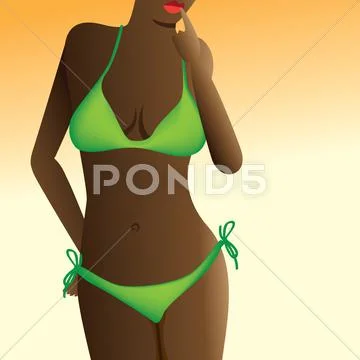 Hot woman body in bikini - illustration Stock Illustration