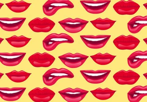 Hot Woman Lips Pattern Stock Illustration